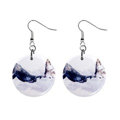 Blue Whale Dream Mini Button Earrings by goljakoff