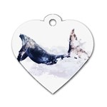 Blue whale dream Dog Tag Heart (Two Sides) Front