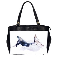 Blue Whale Dream Oversize Office Handbag (2 Sides) by goljakoff