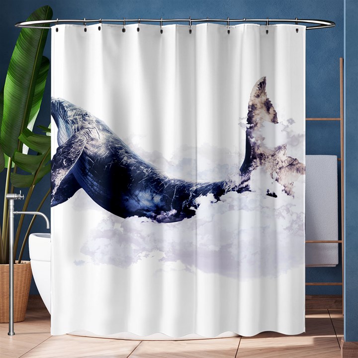 Blue whale dream Shower Curtain 60  x 72  (Medium) 