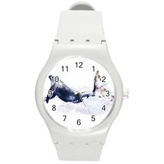 Blue Whale Dream Round Plastic Sport Watch (m) by goljakoff