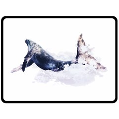 Blue Whale Dream Double Sided Fleece Blanket (large)  by goljakoff