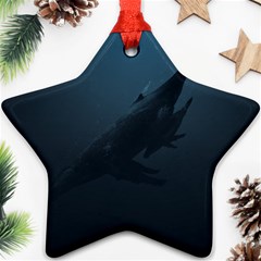 Blue Whale Family Ornament (star) by goljakoff