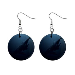 Blue Whale Family Mini Button Earrings by goljakoff