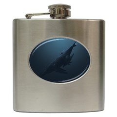 Blue Whale Family Hip Flask (6 Oz) by goljakoff