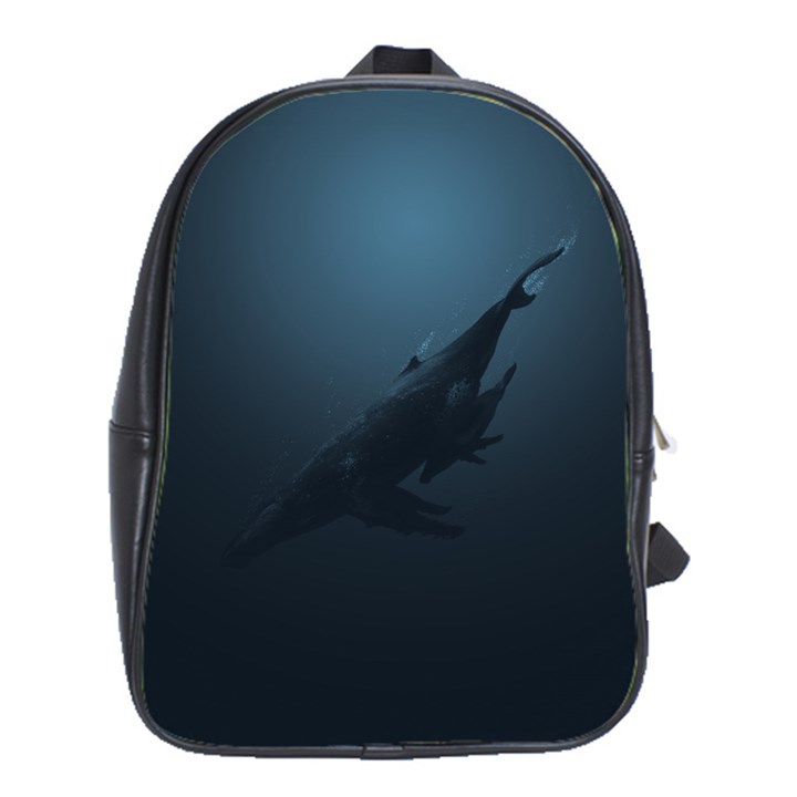 Blue whale family School Bag (Large)