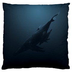 Blue Whale Family Standard Flano Cushion Case (two Sides) by goljakoff