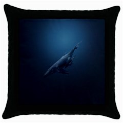 Whales Family Throw Pillow Case (black) by goljakoff