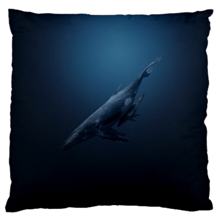 Whales family Large Cushion Case (Two Sides)