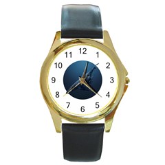 Whales Round Gold Metal Watch by goljakoff