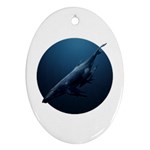 Whales Oval Ornament (Two Sides) Front