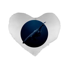 Whales Standard 16  Premium Flano Heart Shape Cushions by goljakoff