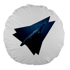 Blue Whales Large 18  Premium Flano Round Cushions by goljakoff