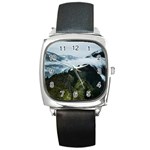 Mountain landscape Square Metal Watch Front