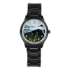 Mountain landscape Stainless Steel Round Watch