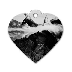 Whale In Clouds Dog Tag Heart (one Side) by goljakoff