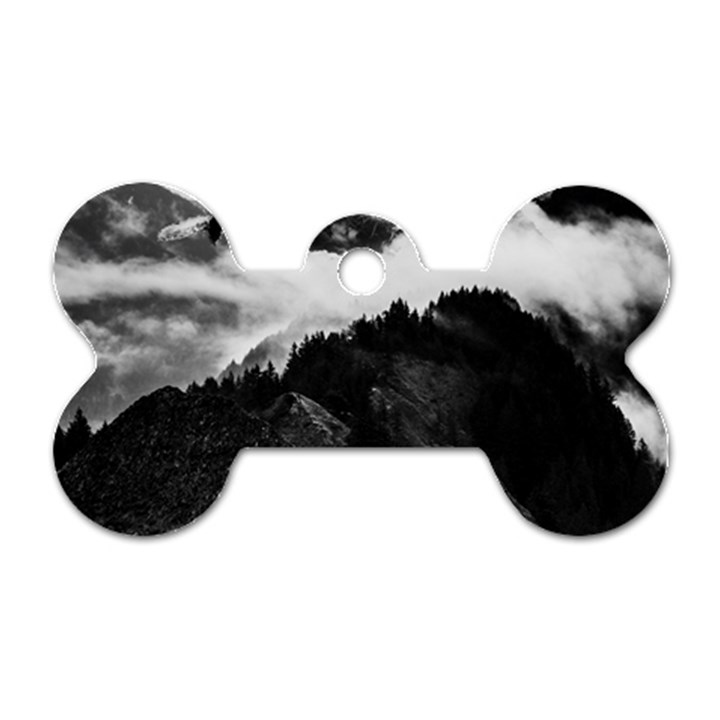 Whale in clouds Dog Tag Bone (Two Sides)