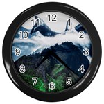 Blue whales dream Wall Clock (Black) Front