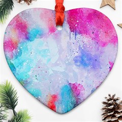 Rainbow Paint Heart Ornament (two Sides) by goljakoff