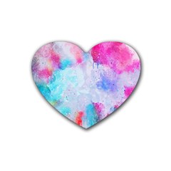 Rainbow Paint Heart Coaster (4 Pack)  by goljakoff