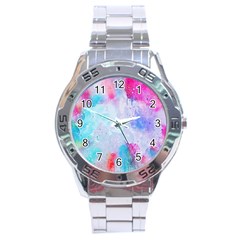 Rainbow Paint Stainless Steel Analogue Watch by goljakoff