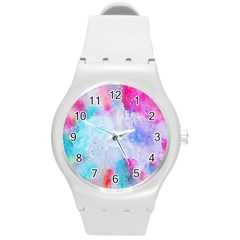 Rainbow Paint Round Plastic Sport Watch (m) by goljakoff