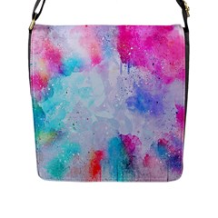 Rainbow Paint Flap Closure Messenger Bag (l) by goljakoff