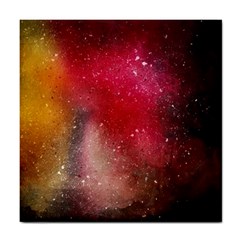 Red Galaxy Paint Tile Coaster by goljakoff