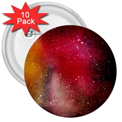 Red Galaxy Paint 3  Buttons (10 Pack)  by goljakoff