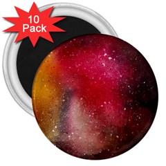 Red Galaxy Paint 3  Magnets (10 Pack)  by goljakoff