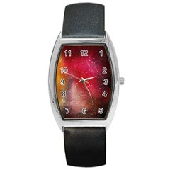 Red Galaxy Paint Barrel Style Metal Watch by goljakoff