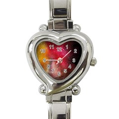 Red Galaxy Paint Heart Italian Charm Watch by goljakoff