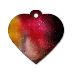 Red galaxy paint Dog Tag Heart (Two Sides) Front