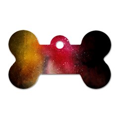 Red Galaxy Paint Dog Tag Bone (one Side) by goljakoff