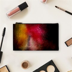 Red Galaxy Paint Cosmetic Bag (small) by goljakoff