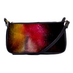 Red Galaxy Paint Shoulder Clutch Bag by goljakoff