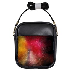 Red Galaxy Paint Girls Sling Bag by goljakoff