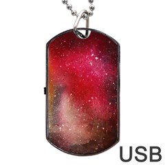 Red Galaxy Paint Dog Tag Usb Flash (two Sides) by goljakoff