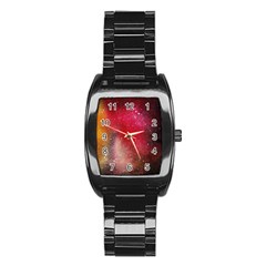 Red Galaxy Paint Stainless Steel Barrel Watch by goljakoff