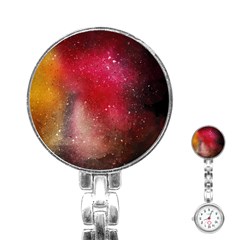 Red Galaxy Paint Stainless Steel Nurses Watch by goljakoff