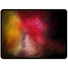 Red Galaxy Paint Double Sided Fleece Blanket (large)  by goljakoff