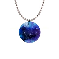 Blue Space Paint 1  Button Necklace by goljakoff