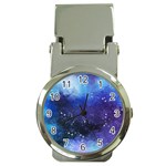 Blue space paint Money Clip Watches Front