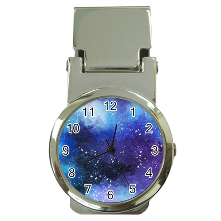 Blue space paint Money Clip Watches