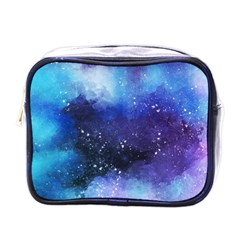 Blue Space Paint Mini Toiletries Bag (one Side) by goljakoff