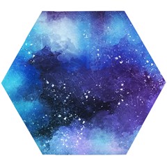 Blue Space Paint Wooden Puzzle Hexagon by goljakoff