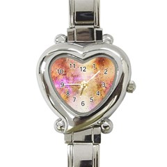 Golden Paint Heart Italian Charm Watch by goljakoff