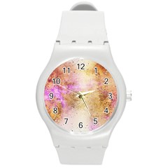 Golden Paint Round Plastic Sport Watch (m) by goljakoff