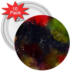 Color Splashes 3  Buttons (10 Pack)  by goljakoff