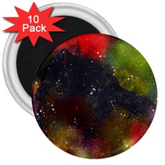 Color Splashes 3  Magnets (10 Pack) 